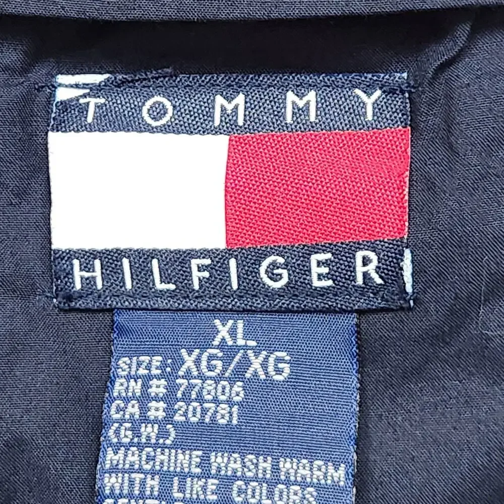 VINTAGE TOMMY HILFIGER Swim Shorts Mens XL Blue Crest Flag Measure 32X7 Beach